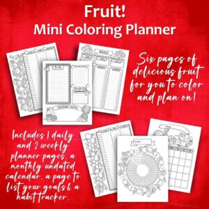 Fruit! Mini Coloring Planner